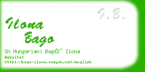 ilona bago business card